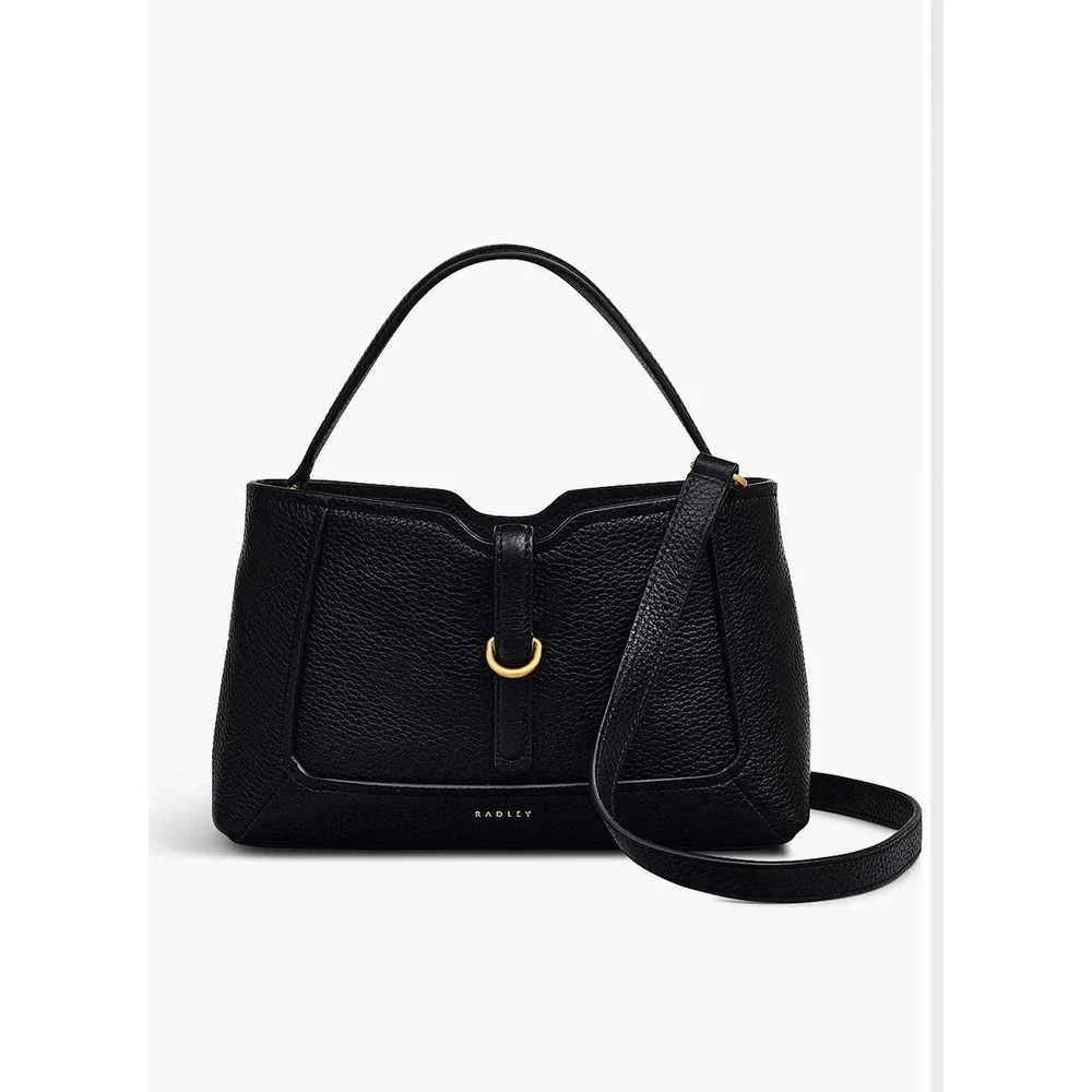 Radley London Hazelbury Park Satchel  Black Pebble Leather Satchel.
